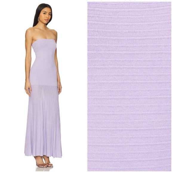 Line & Dot Arlo Tube Dress in Lilac Purple Pleated Strapless Size XS NWOT - Picture 3 of 10